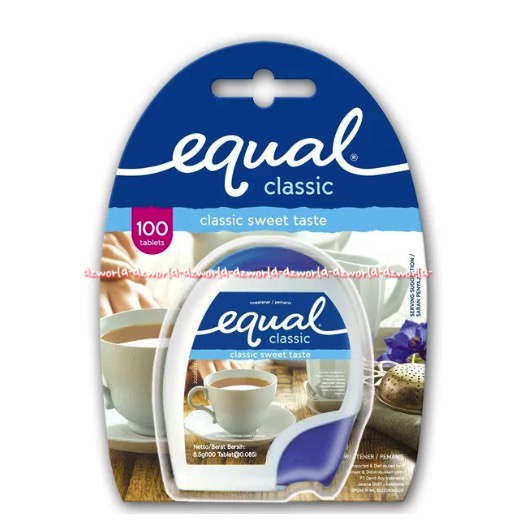 Equal Classic 100tablets Classic Sweet Taste Pemanis Buatan Gula Tablet Rendah Kalori Untuk Diabetes Diet Sukrosa Ekual Klasic Tablet Nol Gula Nol Kalori