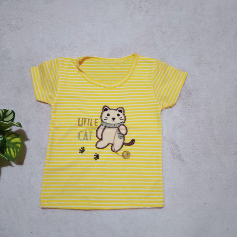 kaos anak cewek 1 2 tahun motif strip kaos harian anak perempuan