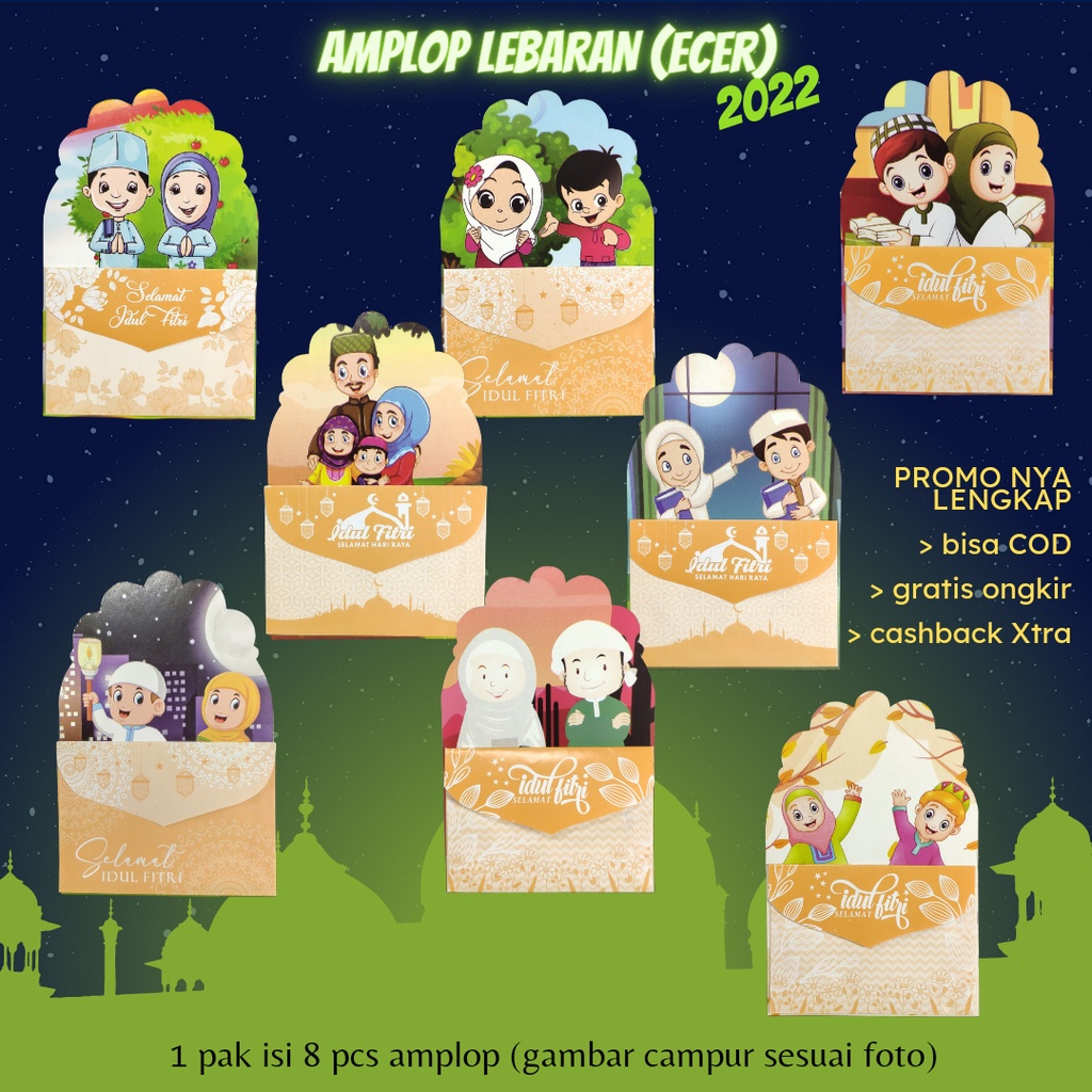 

8 Pcs Amplop Lebaran | Amplop Idul Fitri | Angpao Lebaran | Amplop Unik | Amplop THR | Amplop Murah