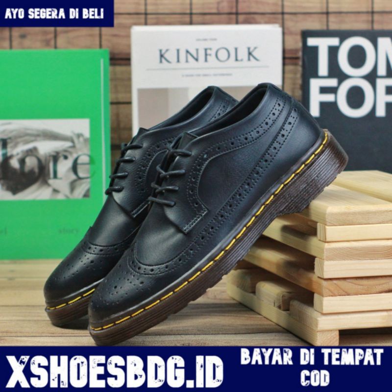 Xshoesbdg.id x Domart Sepatu Formal Pria Pantofel Hitam Pria Kulit Sintetis