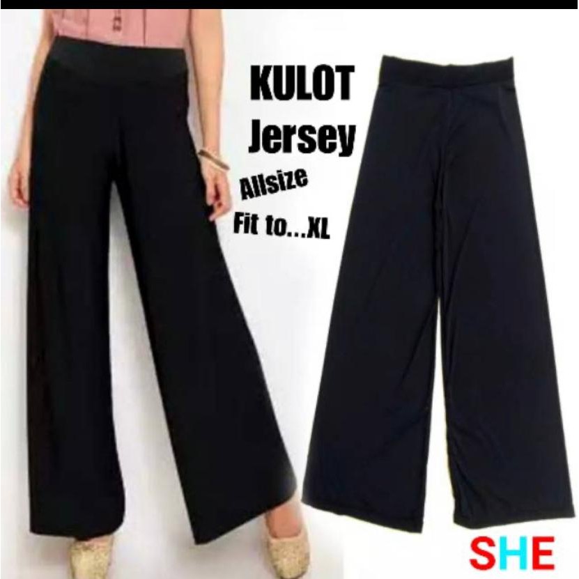 Celana kulot wanita bahan jersey all size