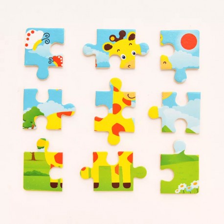 Mini ANIMAL PUZZLE Kayu Mainan Anak Wooden Toys Mainan Edukasi Jigsaw Montessori Puzzel Seri Binatang Hewan Laut Hiu Paus Singa Safari