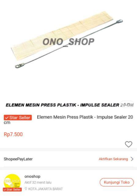 Elemen Mesin Press Plastik - Impulse Sealer 20 Cm