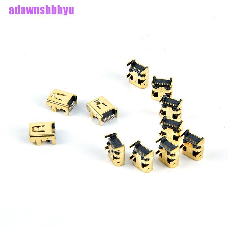 10 / 100pcs Soket jack female mini usb 8 pin Untuk pcb smt