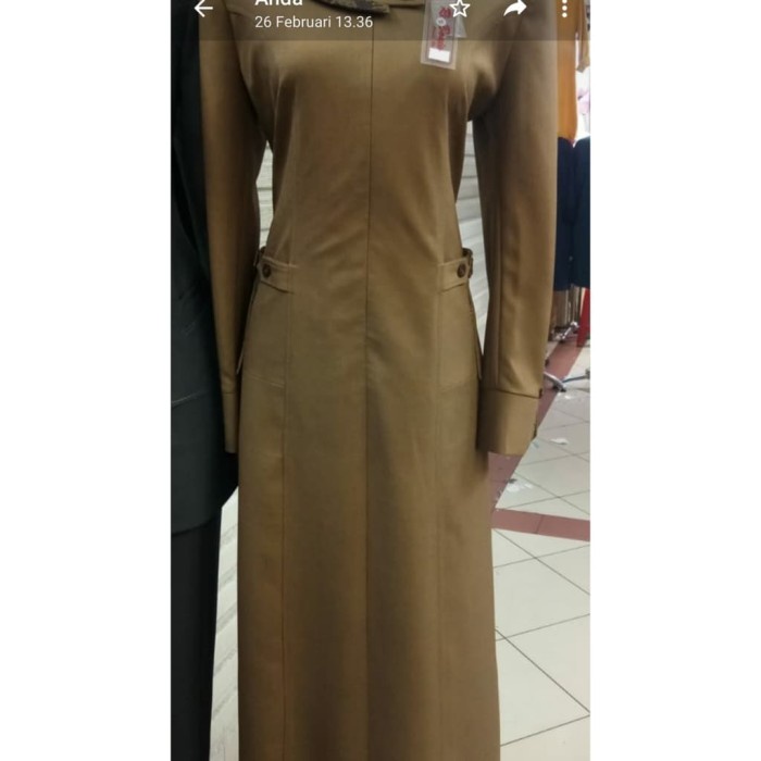 PREMIUM BAJU SERAGAM GAMIS PEMDA PDH PNS GURU WANITA COKLAT ACEH - COKLAT, S-XL