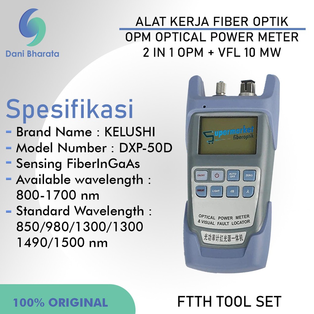 Optical Power Meter 2 In 1 Plus VFL 10MW No Brand Warna Biru