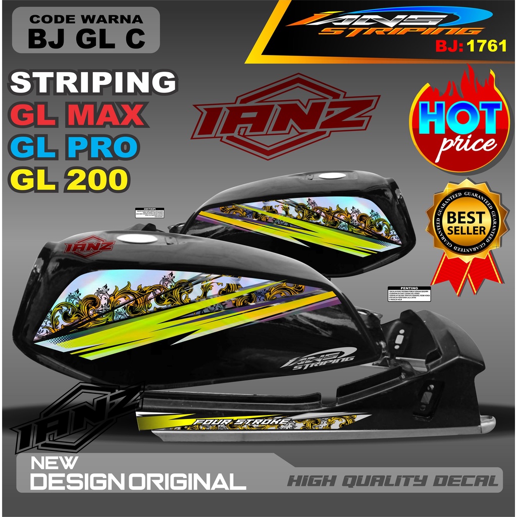 VARIASI STIKER MOTOR GL HOLOGRAM TERBARU /  STIKER GL MAX VARIASI HOLOGRAM / STIKER HOLOGRAM