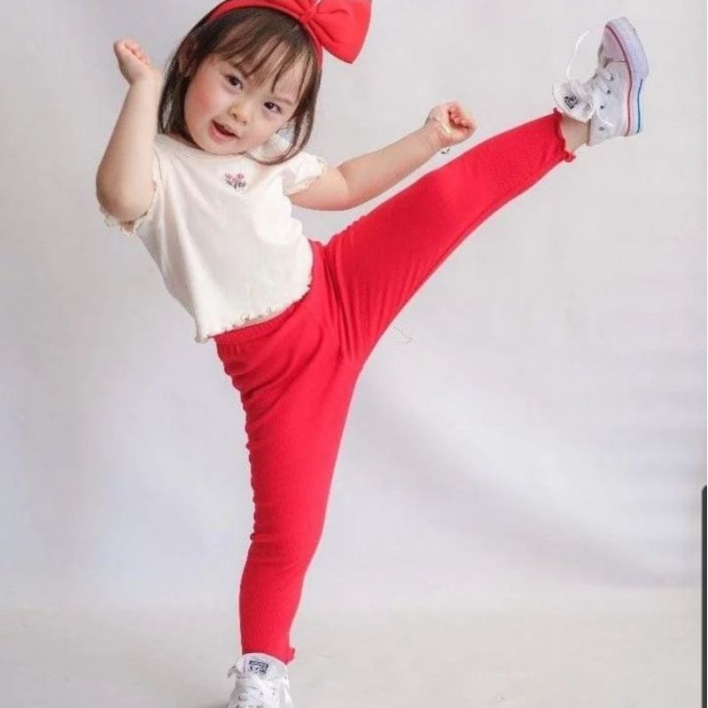 Leging Rib Knit anak perempuan I Celana Anak Cewek Rib Knit 1-5 Tahun