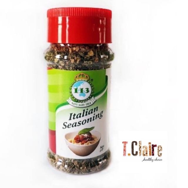 

113 Italian Seasoning (basil, oregano, cilantro, thyme, rosemary, marjoram, dan bubuk paprika merah)