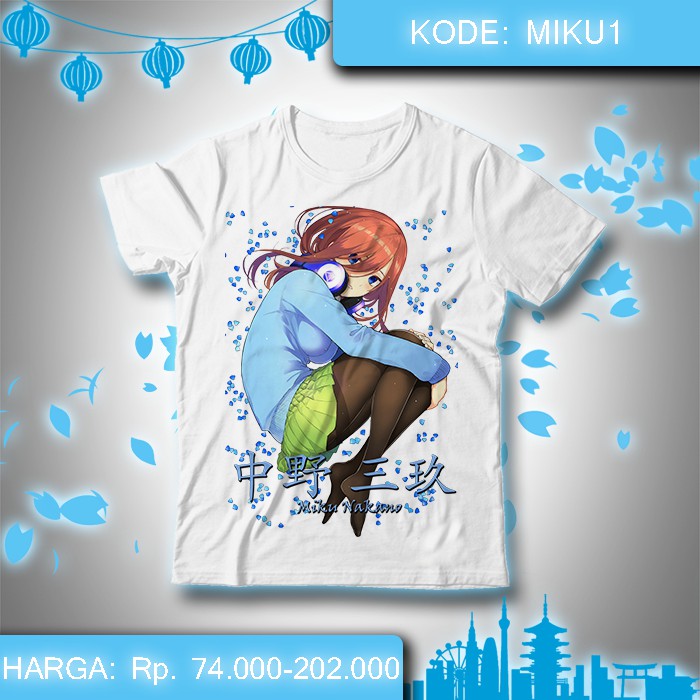 Baju Kaos Anime Go Toubun no Hanayome - Miku Nakano 1