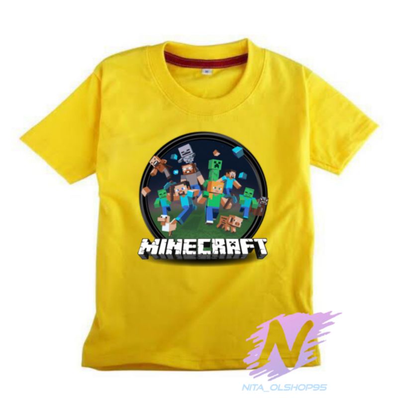 kaos anak minicraft baju karakter anak minecraft