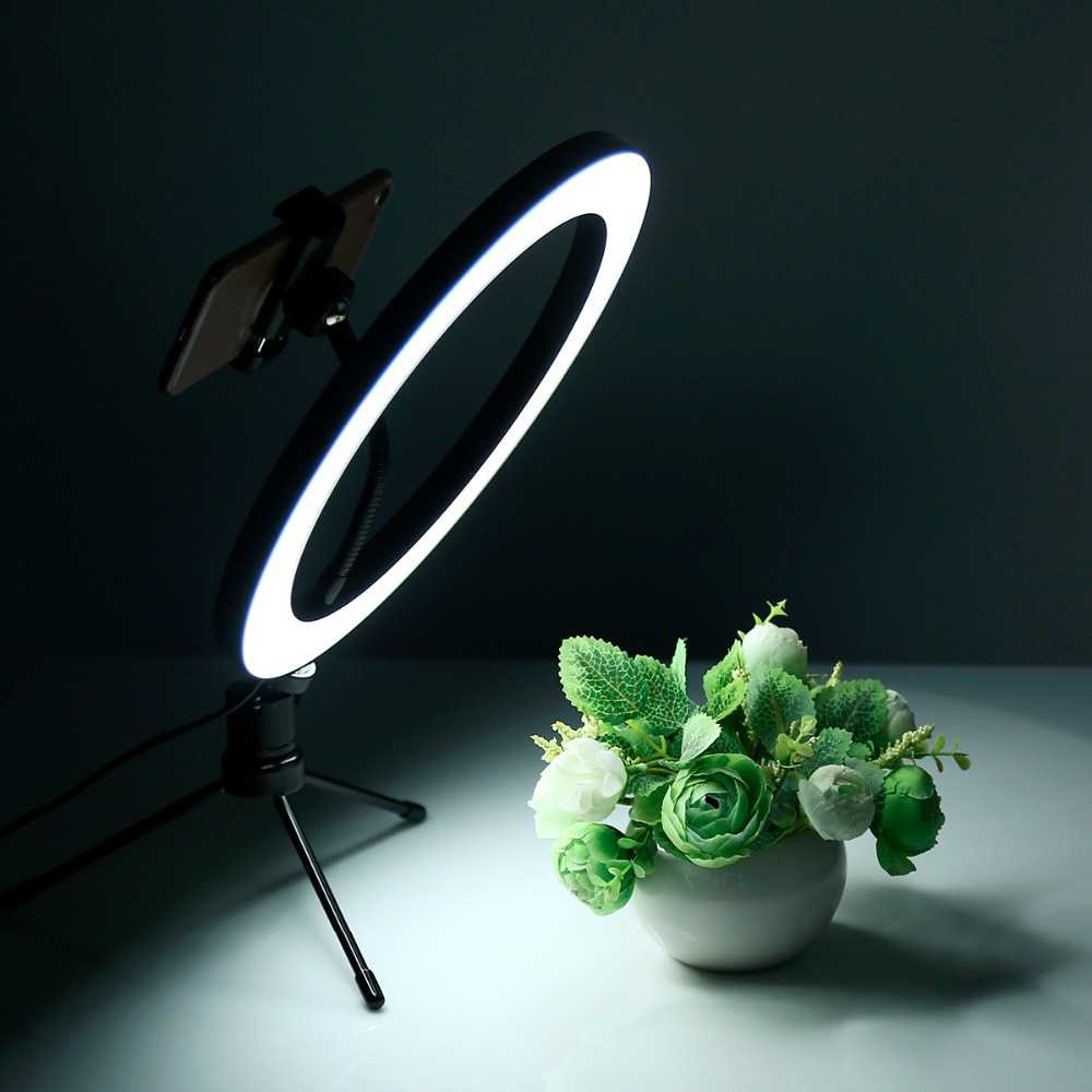 (BISA COD) RVOSTR Lacyfans Halo Ring Light LED 120 LED 10 Inch Holder+Mini Tripod RL-128