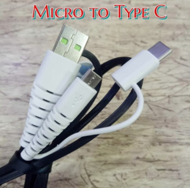 Kabel 2in1 MICRO USB dan TYPE C DAP TUBE kabel fast charging