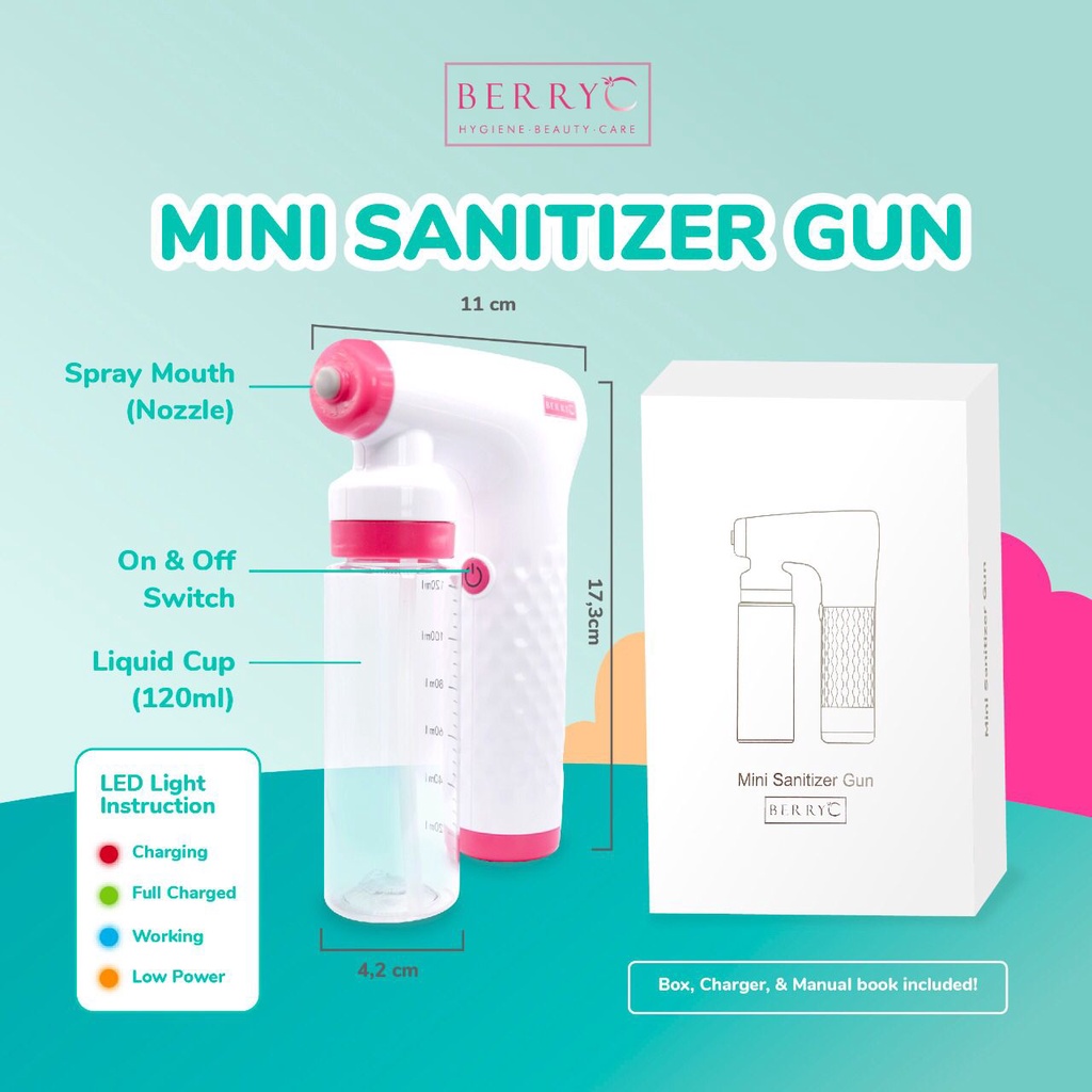 Berry C Mini Nano Sanitizer Gun LOW NOISE (with Special edition )- BerryC Sanitizer Nano GUN