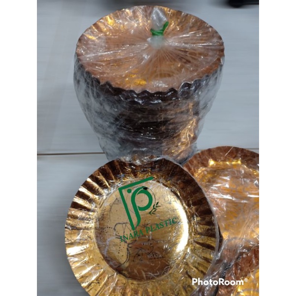 

PIRING KERTAS /PIRING ULANG TAHUN /PIRING KUE TART/PIRING EMAS/ GOLD/PAPER PLATE EMAS GOLD