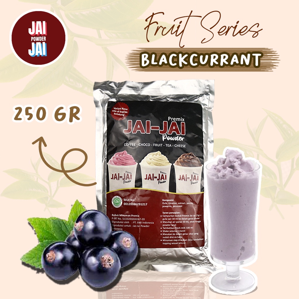 

Bubuk Minuman 250gr - BLACKCURRANT - Jai Jai Powder