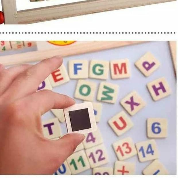 

New Produk Papan Edukasi 2In1 Papan Tulis Kayu Magnet Education Board / Learnign Board 2 sisi Hitam