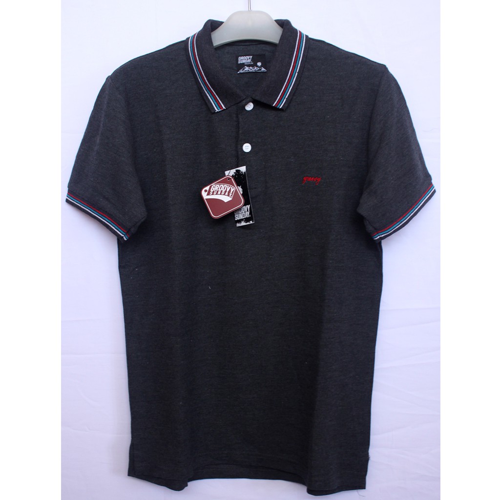 Kaos Polo T-Shirt Groovy Sunday - Dark Gray