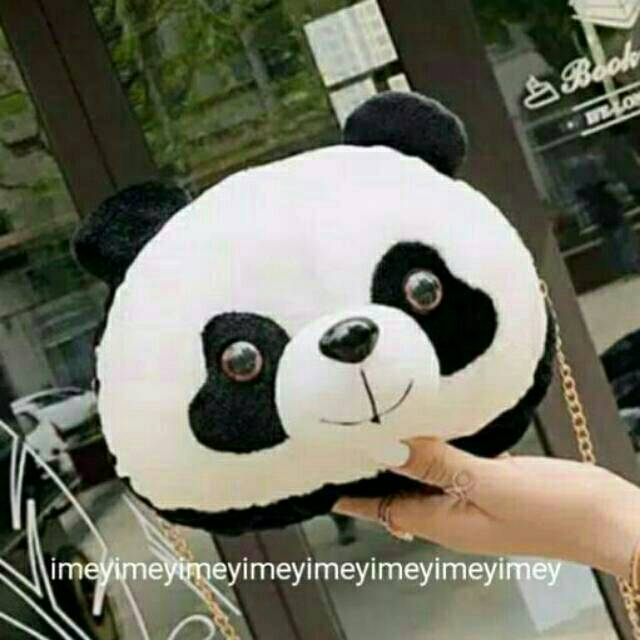 Tas Selempang boneka panda ,Tas Boneka Panda Tali Rantai bisa cod