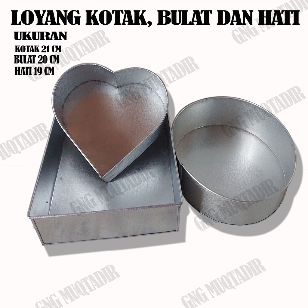 CETAKAN KUE BENTUK KOTAK, BULAT DAN HATI / LOYANG BENTUK KOTAK BULAT DAN HATI