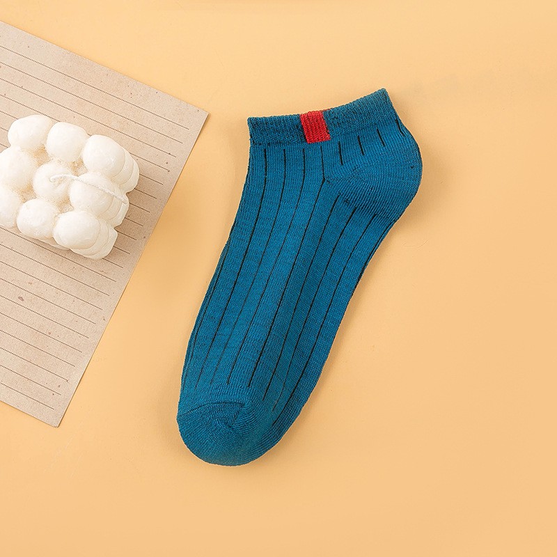 AliMaMa - KAOS KAKI LIST - Kaus Kaki Wanita Pria Unisex Mata Kaki Ankle Sock Socks Murah Medan-NAVY