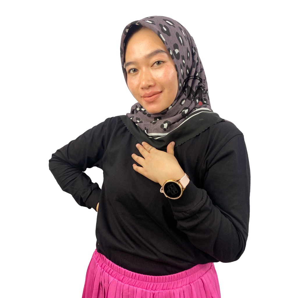 Mecca Hijab Voal Segi Empat Motip macan Lasercut Printing Premium II Hijab Voal Motif II Kerudung Segi Empat Motif