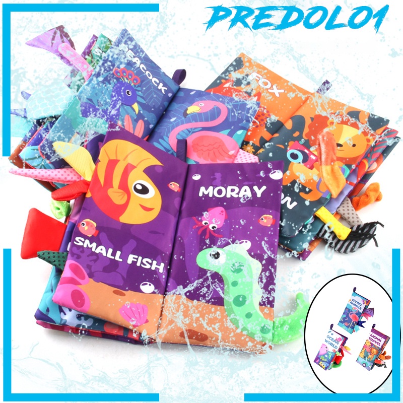 [PREDOLO1] Baby Soft Book Animal Rustling Sound Learning Teething Toy