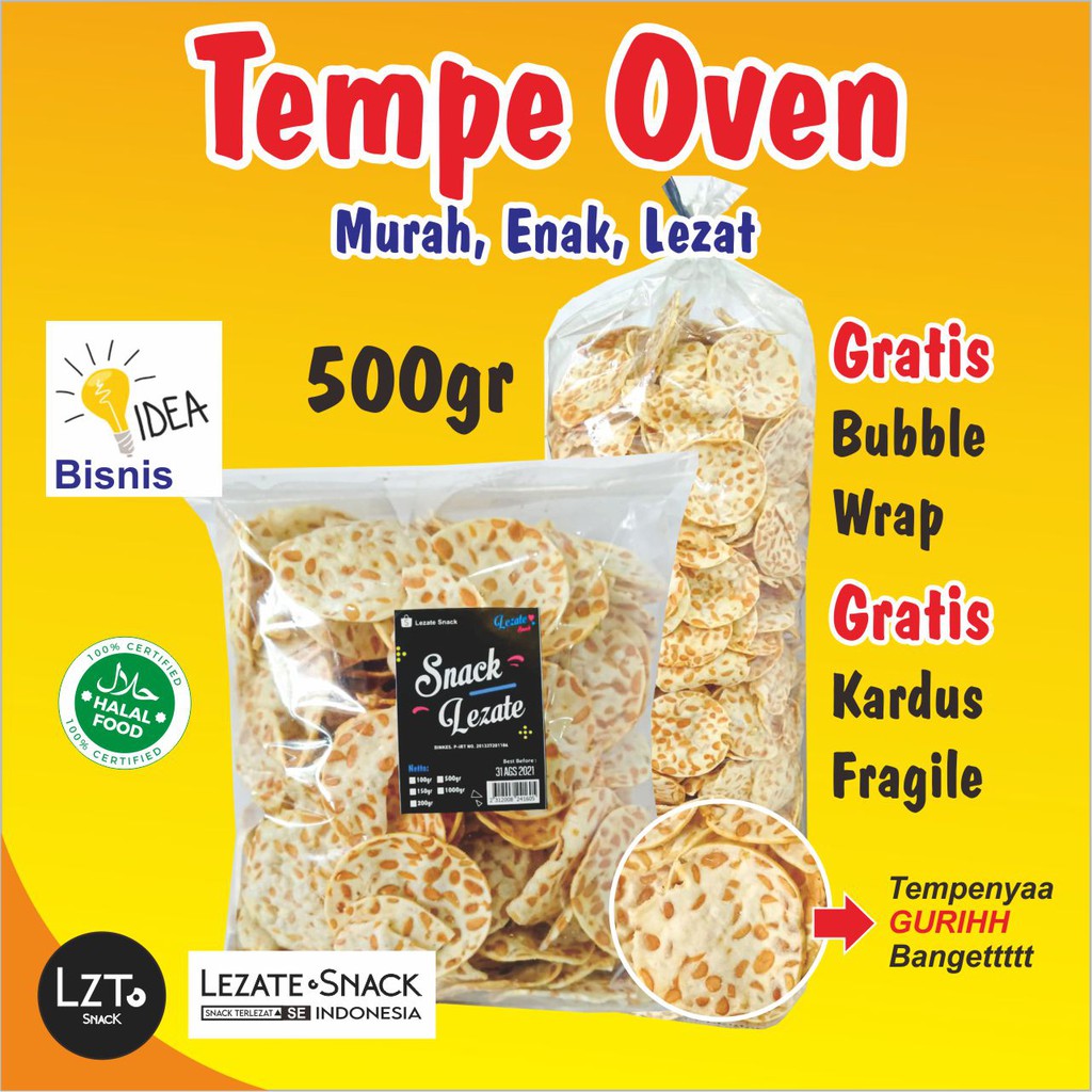 

Kripik Tempe Sagu 500gr / Keripik Tempe Oven Rasa Original / Keripik Tempe Kiloan - Lezate Snack