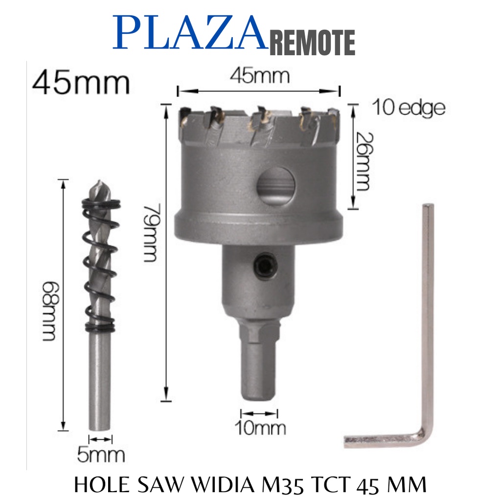 MATA BOR HOLE SAW TCT KARBIT M35 BESI  METAL CARBIDE WIDIA 45 MM