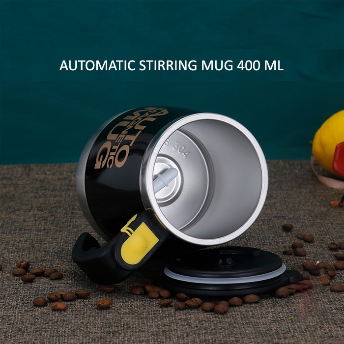 Gelas Mug Aduk Otomatis Gelas Unik Automatic Magnetic Stirring Cup USB Charge 400ml
