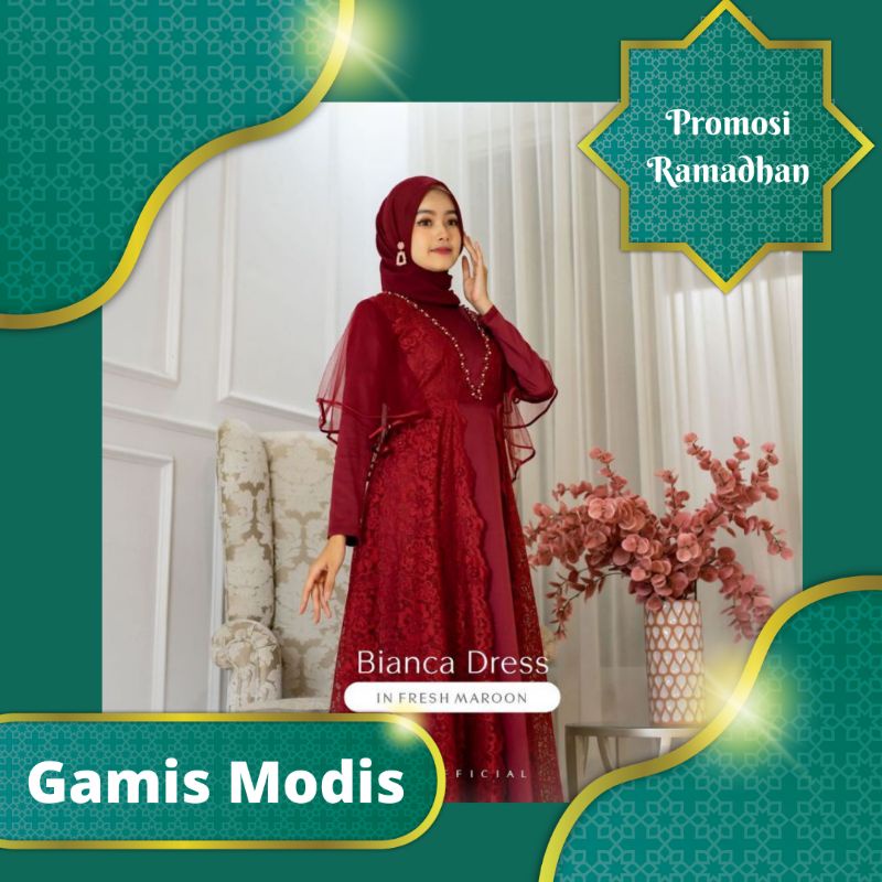 [COD] Gamis Kondangan Brukat Tile Remaja Wanita Terbaru Premium Size M L XL XXL Brokat Gaun Cewek DR