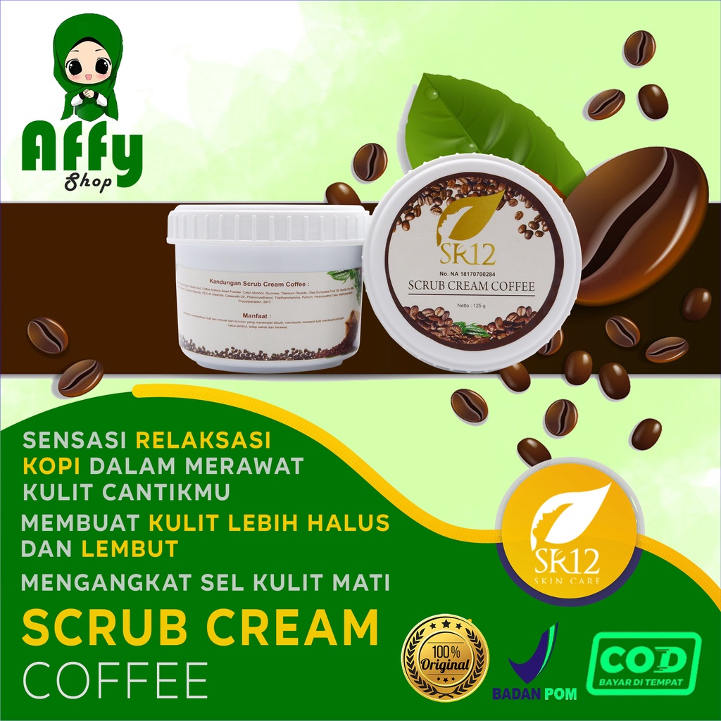 Jual Scrub Cream Coffee SR12 Menghaluskan Kulit Mengangkat Kotoran Sel