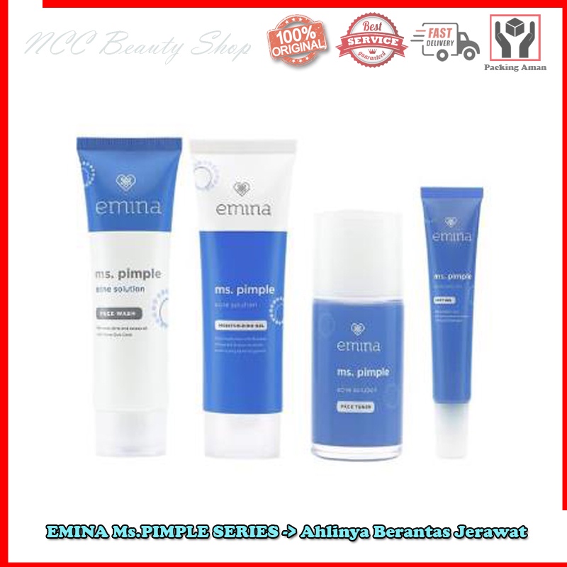 * NCC * Emina Ms Pimple Series - Face Wash Moisture Toner Spot Gel - Perawatan Khusus Jerawat