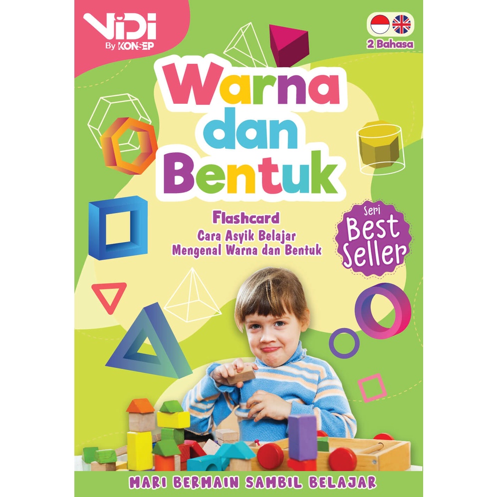 Flash Card Vidi Warna dan Bentuk - Kartu Edukasi Belajar Anak Bergambar - Konsep Studio Original