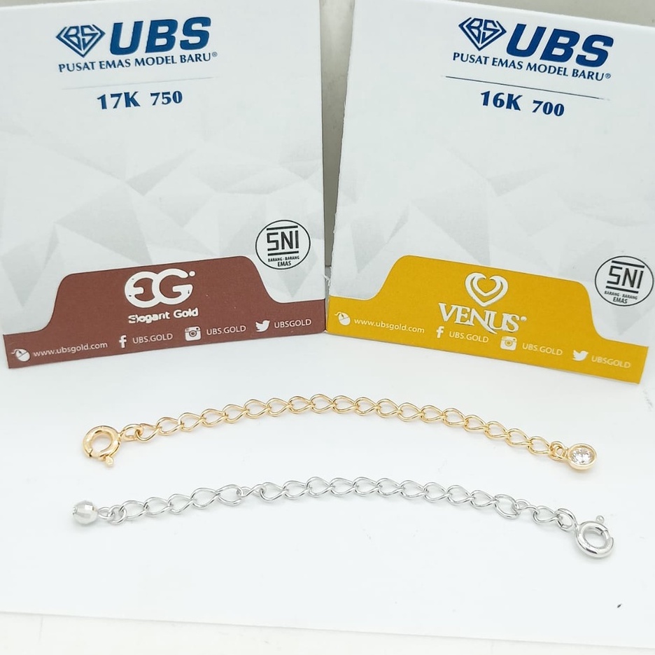 Extension penyambung sambungan Kalung atau gelang 7cm kadar 700 750 375 extender penyambung