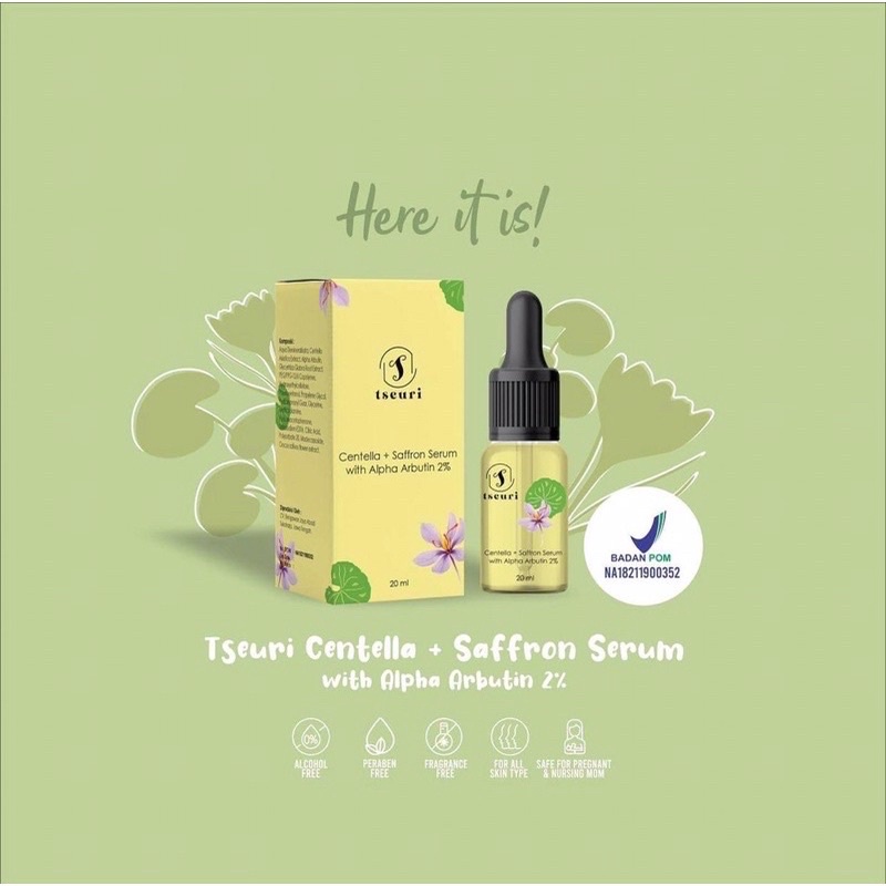 (FREE GIFT) TSEURI SERUM CENTELLA ACIATICA SERUM ALPHA ARBUTIN SERUM SAFFRON SERUM UNTUK JERAWAT