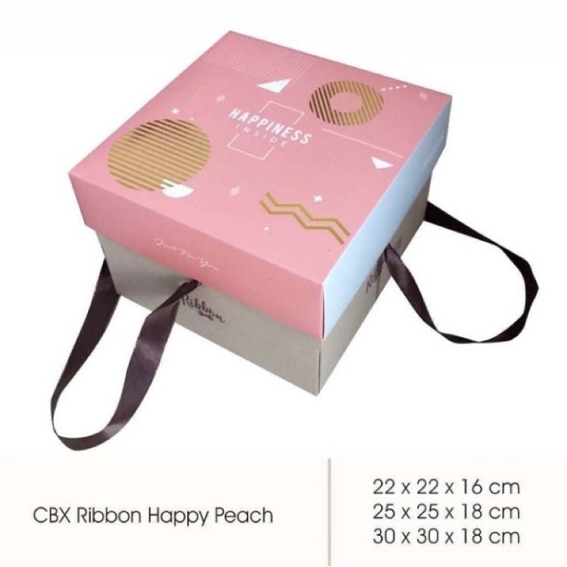 CAKE BOX RIBON HAPPY / BOX KUE