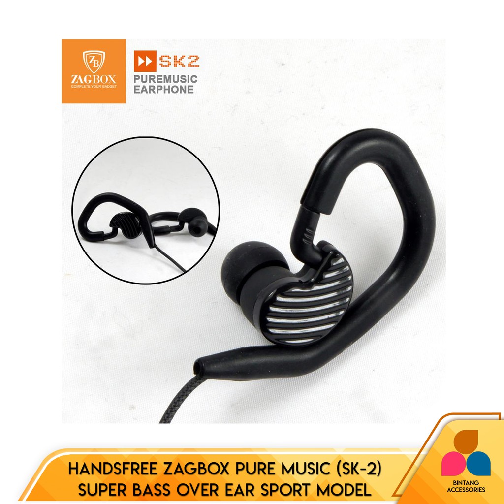 Handsfree Headset Zagbox Pure Music SK2 Super Bass Earphone Music Universal Headset With Jack 3.5mm