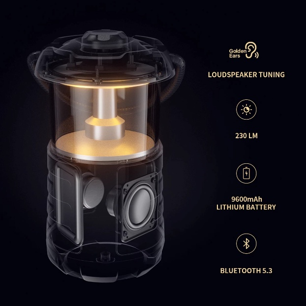 Mifa Wild Camping Outdoor Bluetooth 5.3 Speaker with Lantern