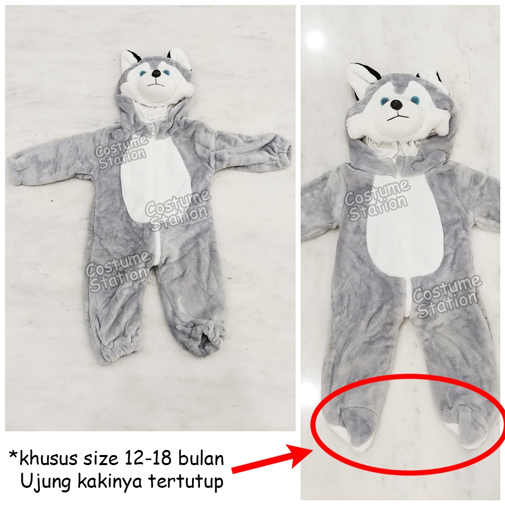 Kostum Onesie Husky Dog / Costume Anjing Hewan Animal Binatang anak