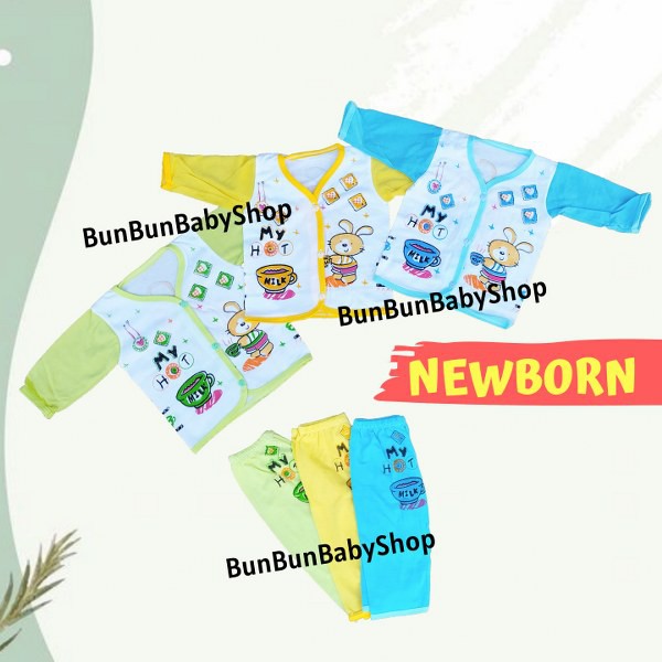 Setelan Panjang Bayi Baru Lahir Perlengkapan Baju New Born Murah Cowok Cewek Peralatan Anak Atasan