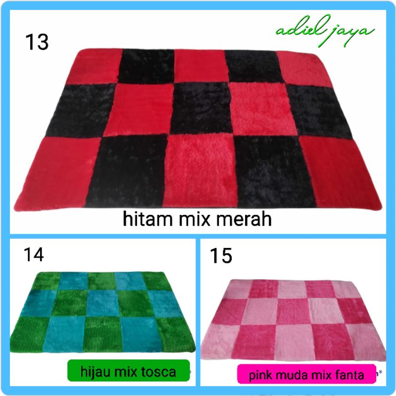 Karpet bulu motif karakter catur 160*100*5cm ( HDP black spons catur)