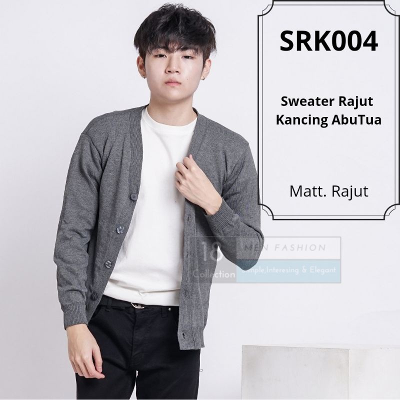 [Harga Termurah] Sweater Rajut Pria Korea Model Kancing 3 Warna