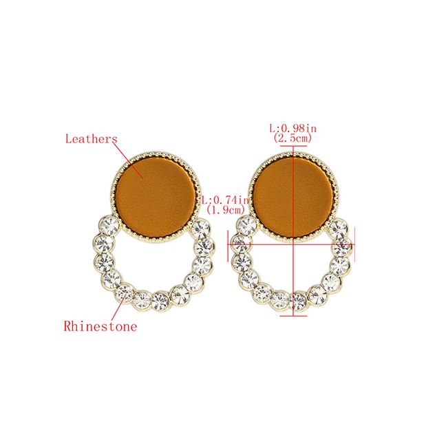 LRC Anting Tusuk Fashion Round Alloy Diamond Earrings P09256