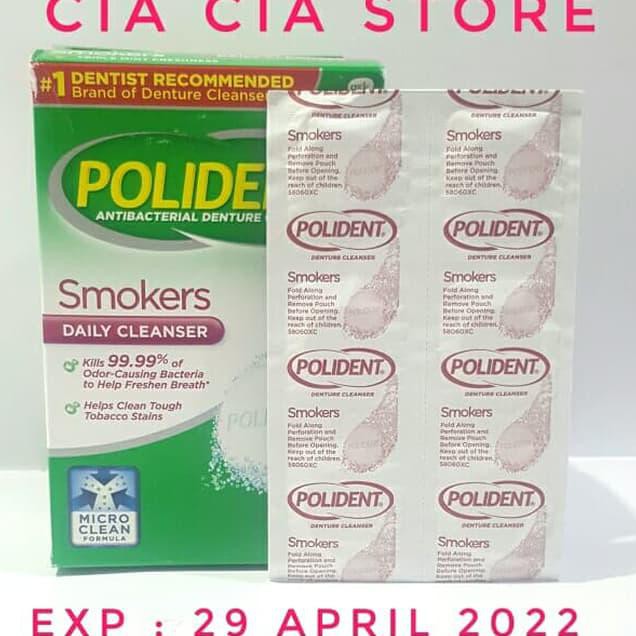 ★ PROMO PEMUTIH GIGI SUPER WHITENING★ POLIDENT DENTURE CLEANSER SMOKERS / POLIDENT DAILY