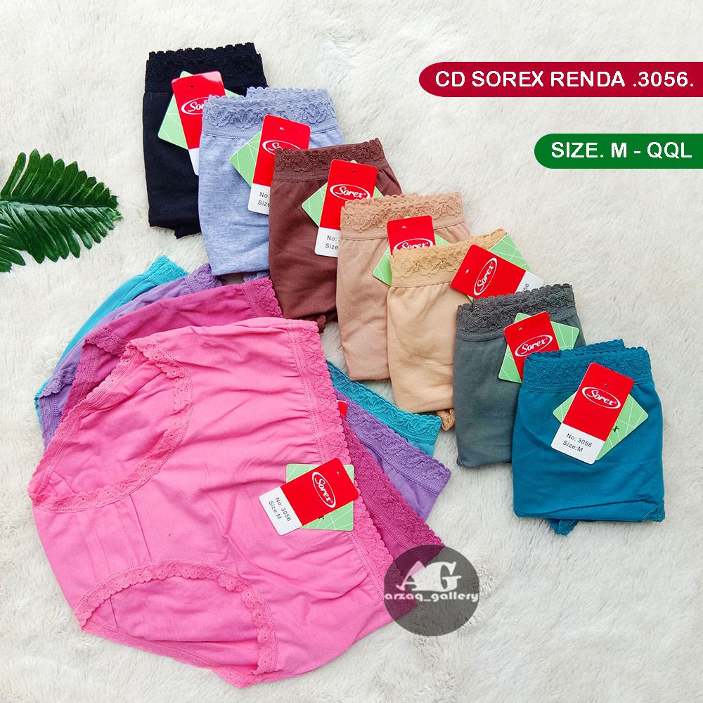 3pc - CD Sorex MAXI Karet Renda 3056 | Cd sorex |  Pakaian Wanita | Pakaian Dalam | Celana Dalam Wanita | Cd