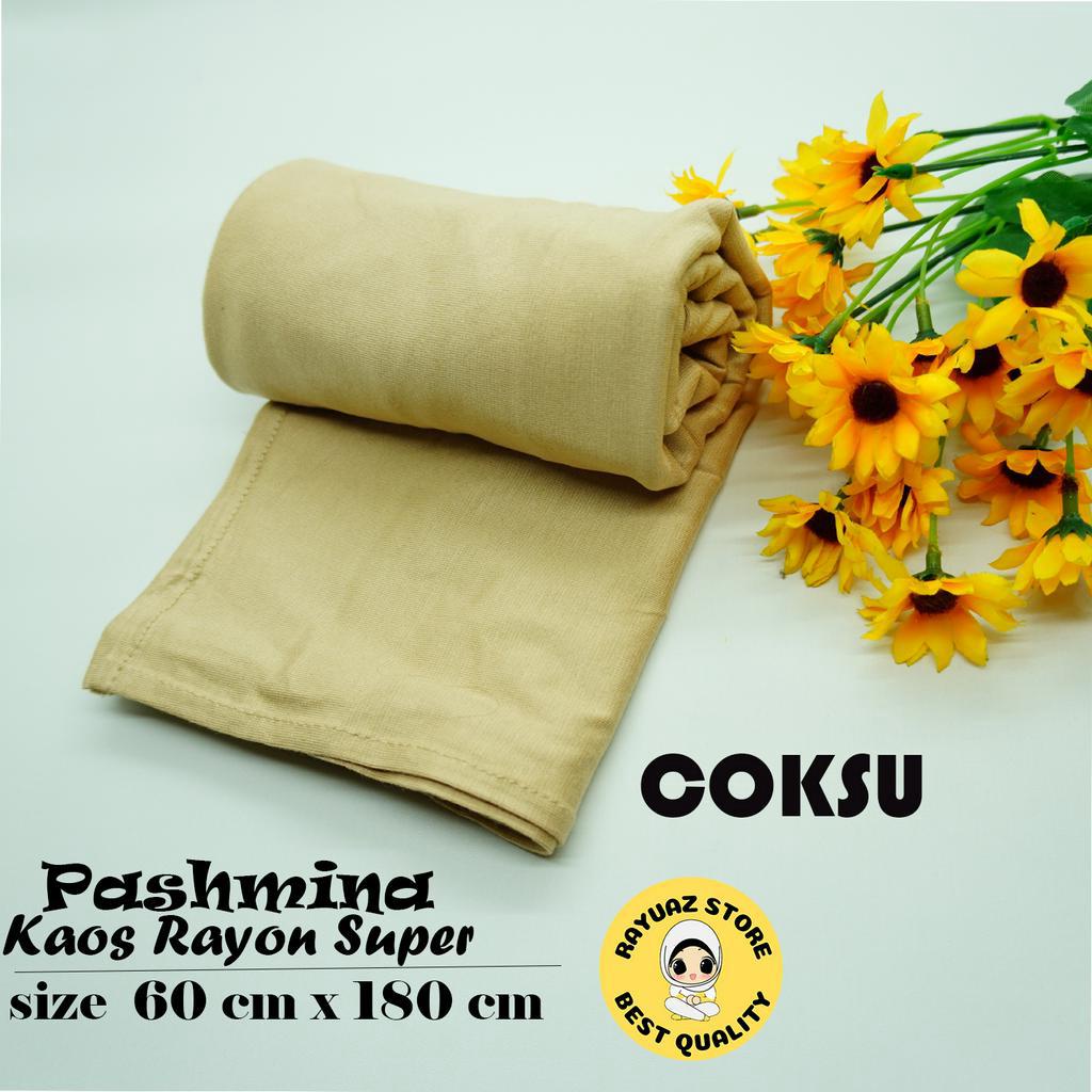 Hijab Pashmina Kaos Rayon Super Kerudung Shawl Panjang Polos