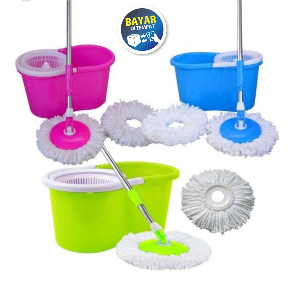 Spin Mop Sinda / Alat Pel Lantai Super Mop Alat Pembersih Lap Pel / Magic Mop / Pel Otomatis