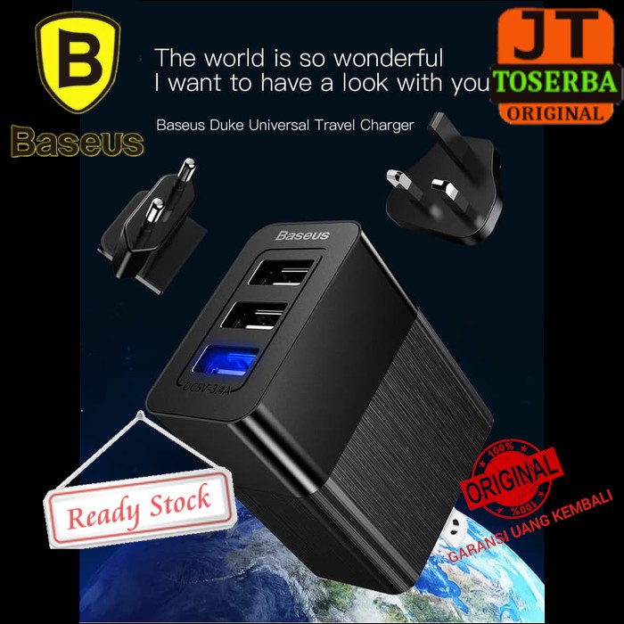 ADAPTOR CHARGER HP ORIGINAL BASEUS DUKE ADAPTOR CHARGER TRAVEL TRAVELING CHARGER