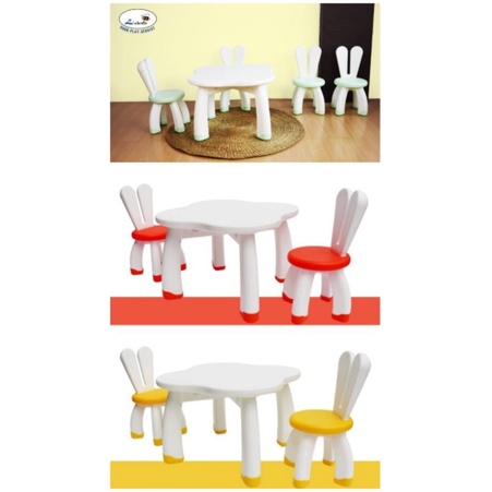 KC-901 Labeille bunny table &amp; chair set / meja kursi anak lucu kc901